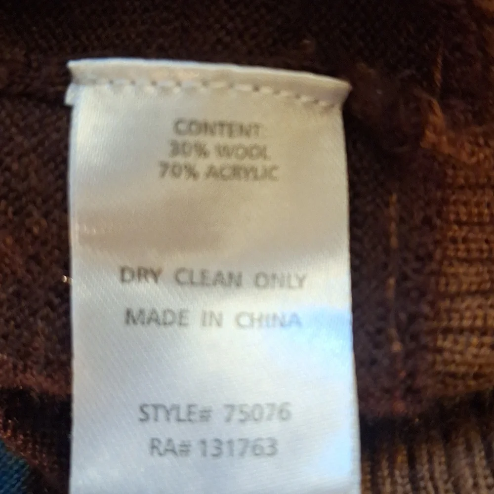 WWW. Knitteddove.com Brown and Blue Women's Buttom Up Sweater Size XS - Picture 5 of 6